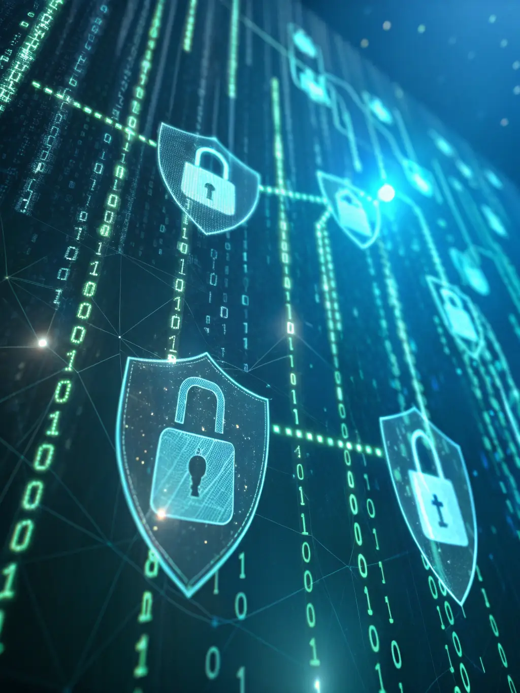 A secure lock icon integrated into a network of interconnected payment nodes, symbolizing the robust security measures implemented by Sunrrate.com.
